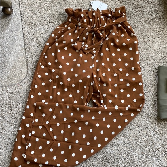 English Factory Pants - Wide Leg Polka Dot Pant